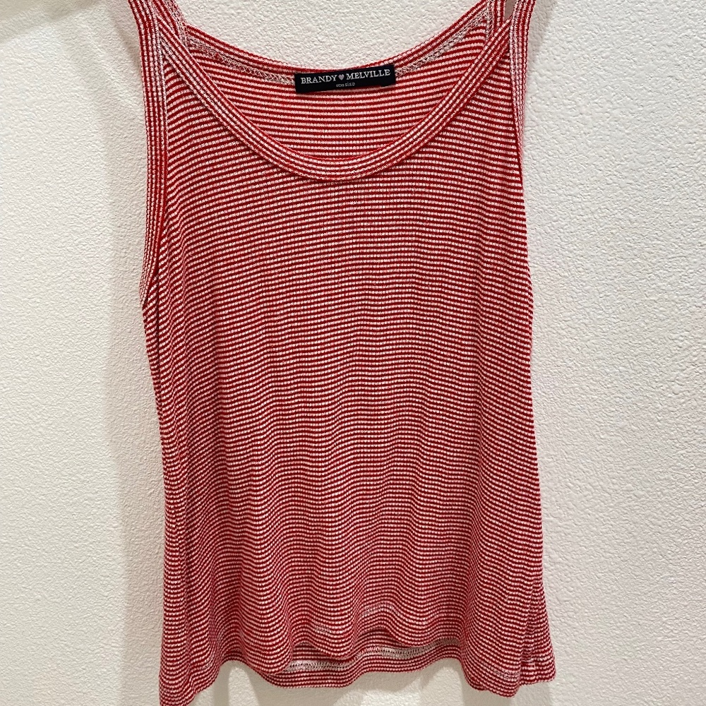 Red and white striped Brandy Melville tank